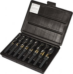 Precision Twist Drill - 9/16 to 1", 118° Point, Oxide/Gold Finish, Cobalt Reduced Shank Drill Bit Set - Apex Tool & Supply