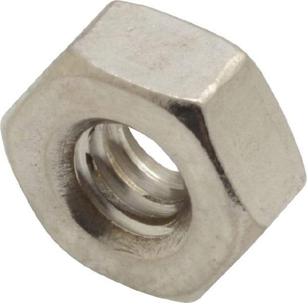 Value Collection - 1/4-20 UNC Stainless Steel Right Hand Heavy Hex Nut - 1/2" Across Flats, 15/64" High, Uncoated - Apex Tool & Supply