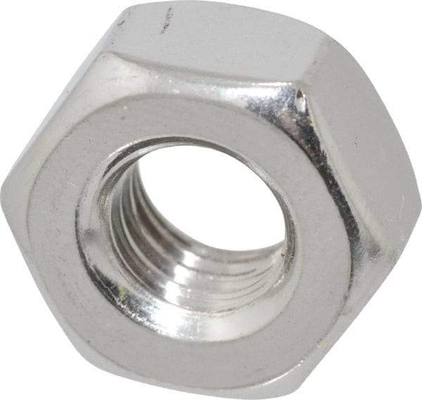 Value Collection - 5/16-18 UNC Stainless Steel Right Hand Heavy Hex Nut - 9/16" Across Flats, 19/64" High, Uncoated - Apex Tool & Supply