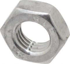 Value Collection - 5/16-24 UNF Stainless Steel Right Hand Hex Jam Nut - 1/2" Across Flats, 3/16" High, Uncoated - Apex Tool & Supply