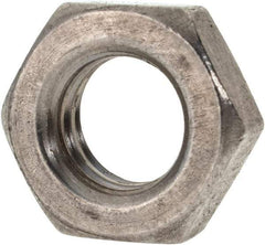 Value Collection - 7/16-14 UNC Stainless Steel Right Hand Hex Jam Nut - 11/16" Across Flats, 1/4" High, Uncoated - Apex Tool & Supply