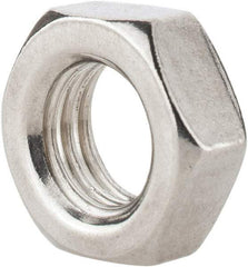 Value Collection - 1/2-13 UNC Stainless Steel Right Hand Hex Jam Nut - 3/4" Across Flats, 5/16" High, Uncoated - Apex Tool & Supply