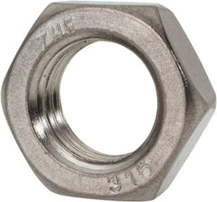 Value Collection - 1-8 UNC Stainless Steel Right Hand Hex Jam Nut - 1-1/2" Across Flats, 35/64" High, Uncoated - Apex Tool & Supply