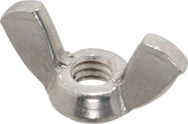 Value Collection - 1/4-20 UNC, Stainless Steel Standard Wing Nut - Grade 316, 1.1" Wing Span, 0.57" Wing Span - Apex Tool & Supply