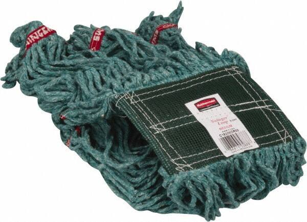 Rubbermaid - 5" Green Head Band, Medium Blended Fiber Loop End Mop Head - 4 Ply, Use for General Purpose - Apex Tool & Supply