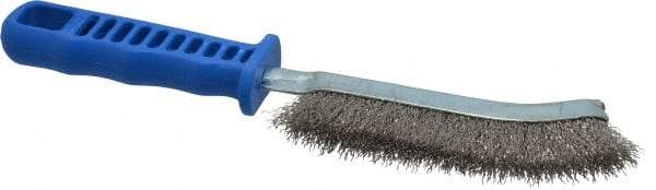 JAZ USA - Stainless Steel Crimped Wire Scratch Brush - 5" Brush Length x 5" Brush Width, 10" OAL, 1-1/8" Trim Length, Plastic Handle - Apex Tool & Supply