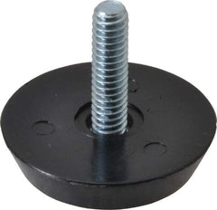 Vlier - 1/4-20 Bolt Thread, Stud Mount Leveling Pad & Mount - 100 Max Lb Capacity, 1.44" Base Diam, 0.91" Thread Length - Apex Tool & Supply