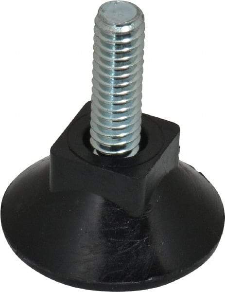 Vlier - 1/4-20 Bolt Thread, Stud Mount Leveling Pad & Mount - 80 Max Lb Capacity, 1.1" Base Diam, 0.71" Thread Length - Apex Tool & Supply