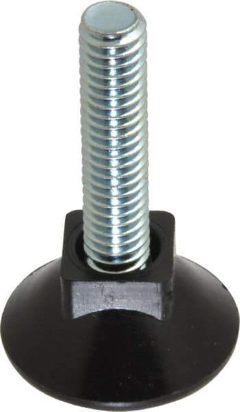 Vlier - 5/16-18 Bolt Thread, Stud Mount Leveling Pad & Mount - 80 Max Lb Capacity, 1.1" Base Diam, 1.26" Thread Length - Apex Tool & Supply