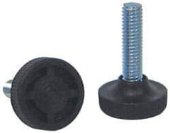 Vlier - 5/16-18 Bolt Thread, Stud Mount Leveling Pad & Mount - 100 Max Lb Capacity, 1.23" Base Diam, 1.26" Thread Length - Apex Tool & Supply