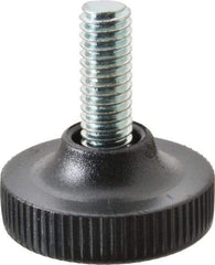 Vlier - 5/16-18 Bolt Thread, Stud Mount Leveling Pad & Mount - 100 Max Lb Capacity, 1.23" Base Diam, 0.79" Thread Length - Apex Tool & Supply