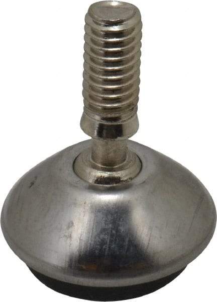 Vlier - 5/16-18 Bolt Thread, Stud Mount Leveling Pad & Mount - 100 Max Lb Capacity, 1.14" Base Diam, 0.98" Thread Length - Apex Tool & Supply