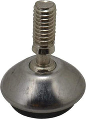 Vlier - 5/16-18 Bolt Thread, Stud Mount Leveling Pad & Mount - 100 Max Lb Capacity, 1.14" Base Diam, 0.98" Thread Length - Apex Tool & Supply