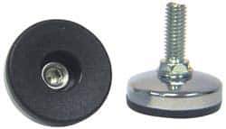 Vlier - 1/4-20 Bolt Thread, Stud Mount Leveling Pad & Mount - 200 Max Lb Capacity, 1.38" Base Diam, 1.18" Thread Length - Apex Tool & Supply