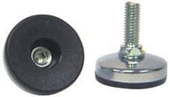 Vlier - 1/4-20 Bolt Thread, Stud Mount Leveling Pad & Mount - 200 Max Lb Capacity, 1.38" Base Diam, 0.98" Thread Length - Apex Tool & Supply
