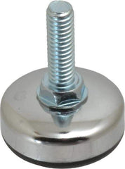 Vlier - 5/16-18 Bolt Thread, Stud Mount Leveling Pad & Mount - 200 Max Lb Capacity, 1.38" Base Diam, 0.98" Thread Length - Apex Tool & Supply