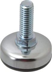Vlier - 3/8-16 Bolt Thread, Stud Mount Leveling Pad & Mount - 200 Max Lb Capacity, 1.38" Base Diam, 0.98" Thread Length - Apex Tool & Supply