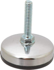 Vlier - 1/4-20 Bolt Thread, Stud Mount Leveling Pad & Mount - 200 Max Lb Capacity, 1.65" Base Diam, 1.18" Thread Length - Apex Tool & Supply