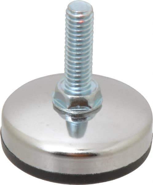 Vlier - 5/16-18 Bolt Thread, Stud Mount Leveling Pad & Mount - 200 Max Lb Capacity, 1.65" Base Diam, 0.98" Thread Length - Apex Tool & Supply
