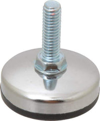 Vlier - 5/16-18 Bolt Thread, Stud Mount Leveling Pad & Mount - 200 Max Lb Capacity, 1.65" Base Diam, 0.98" Thread Length - Apex Tool & Supply