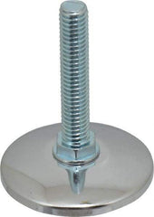 Vlier - 3/8-16 Bolt Thread, Stud Mount Leveling Pad & Mount - 250 Max Lb Capacity, 1.97" Base Diam, 1.97" Thread Length - Apex Tool & Supply