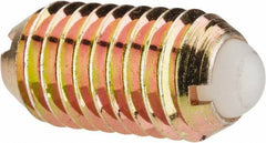 Vlier - M10x1.5, 6mm Ball Diam, 19mm Body Length, 2.01mm Max Ball Reach, Threaded Ball Plunger - Steel Body, Nylon Ball, 13.49 Lb Initial End Force, 20.23 Lb Final End Force - Apex Tool & Supply
