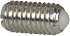 Vlier - M12x1.75, 8mm Ball Diam, 22mm Body Length, 2.5mm Max Ball Reach, Threaded Ball Plunger - Steel Body, Nylon Ball, 2.25 Lb Initial End Force, 4.5 Lb Final End Force, Locking Element - Apex Tool & Supply