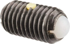 Vlier - M12x1.75, 8mm Ball Diam, 22mm Body Length, 2.5mm Max Ball Reach, Threaded Ball Plunger - Steel Body, Nylon Ball, 6.75 Lb Initial End Force, 12.36 Lb Final End Force, Locking Element - Apex Tool & Supply