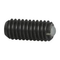 Vlier - M4x0.7, 2.5mm Ball Diam, 9mm Body Length, 0.81mm Max Ball Reach, Threaded Ball Plunger - Steel Body, Nylon Ball, 0.9 Lb Initial End Force, 2.25 Lb Final End Force, Locking Element - Apex Tool & Supply