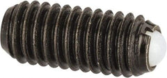 Vlier - M6x1.0, 3.5mm Ball Diam, 14mm Body Length, 1mm Max Ball Reach, Threaded Ball Plunger - Steel Body, Nylon Ball, 2.02 Lb Initial End Force, 2.92 Lb Final End Force - Apex Tool & Supply