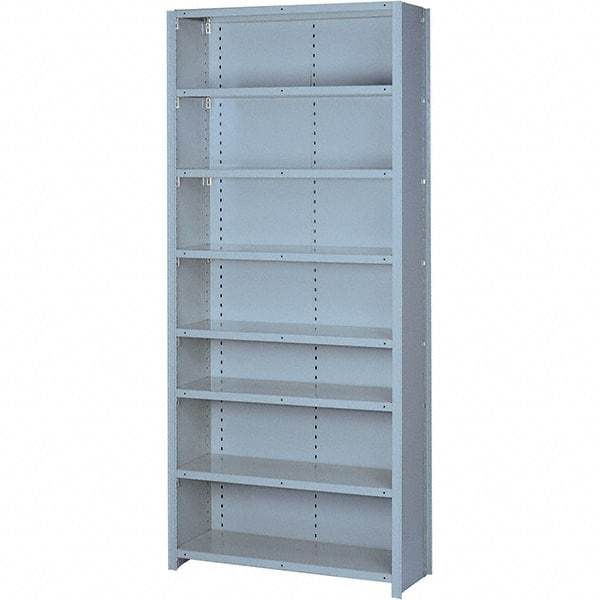 Lyon - 8 Shelf, 600 Lb. Capacity, Closed Shelving Starter Unit - 36 Inch Wide x 18 Inch Deep x 84 Inch High, Gray - Apex Tool & Supply
