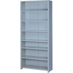 Lyon - 8 Shelf, 600 Lb. Capacity, Closed Shelving Starter Unit - 36 Inch Wide x 18 Inch Deep x 84 Inch High, Gray - Apex Tool & Supply