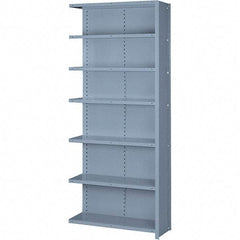 Lyon - 7 Shelf, 600 Lb. Capacity, Closed Shelving Add-On Unit - 36 Inch Wide x 24 Inch Deep x 84 Inch High, Gray - Apex Tool & Supply