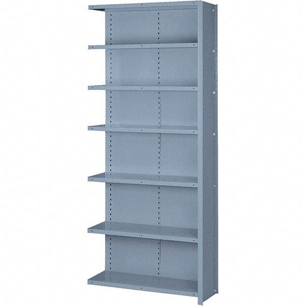 Lyon - 7 Shelf, 600 Lb. Capacity, Closed Shelving Add-On Unit - 36 Inch Wide x 12 Inch Deep x 84 Inch High, Gray - Apex Tool & Supply