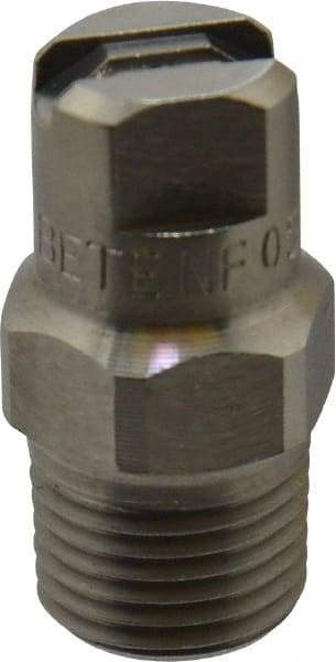 Bete Fog Nozzle - 1/8" Pipe, 90° Spray Angle, Grade 303 Stainless Steel, Standard Fan Nozzle - Male Connection, 0.79 Gal per min at 100 psi, 0.057" Orifice Diam - Apex Tool & Supply
