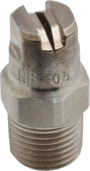 Bete Fog Nozzle - 1/8" Pipe, 120° Spray Angle, Grade 303 Stainless Steel, Standard Fan Nozzle - Male Connection, 0.79 Gal per min at 100 psi, 0.057" Orifice Diam - Apex Tool & Supply