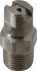 Bete Fog Nozzle - 1/8" Pipe, 30° Spray Angle, Grade 303 Stainless Steel, Standard Fan Nozzle - Male Connection, 1.26 Gal per min at 100 psi, 0.072" Orifice Diam - Apex Tool & Supply