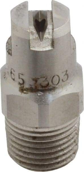 Bete Fog Nozzle - 1/8" Pipe, 65° Spray Angle, Grade 303 Stainless Steel, Standard Fan Nozzle - Male Connection, 1.26 Gal per min at 100 psi, 0.072" Orifice Diam - Apex Tool & Supply