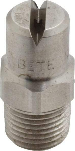 Bete Fog Nozzle - 1/8" Pipe, 90° Spray Angle, Grade 303 Stainless Steel, Standard Fan Nozzle - Male Connection, 1.58 Gal per min at 100 psi, 0.08" Orifice Diam - Apex Tool & Supply