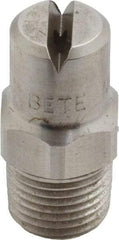 Bete Fog Nozzle - 1/8" Pipe, 90° Spray Angle, Grade 303 Stainless Steel, Standard Fan Nozzle - Male Connection, 1.58 Gal per min at 100 psi, 0.08" Orifice Diam - Apex Tool & Supply