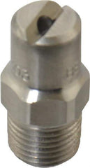 Bete Fog Nozzle - 1/8" Pipe, 65° Spray Angle, Grade 303 Stainless Steel, Standard Fan Nozzle - Male Connection, 3.16 Gal per min at 100 psi, 0.109" Orifice Diam - Apex Tool & Supply
