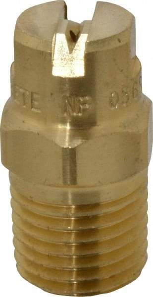Bete Fog Nozzle - 1/4" Pipe, 65° Spray Angle, Brass, Standard Fan Nozzle - Male Connection, 0.79 Gal per min at 100 psi, 0.057" Orifice Diam - Apex Tool & Supply
