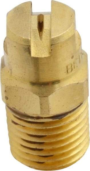 Bete Fog Nozzle - 1/4" Pipe, 90° Spray Angle, Brass, Standard Fan Nozzle - Male Connection, 0.79 Gal per min at 100 psi, 0.057" Orifice Diam - Apex Tool & Supply