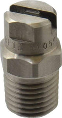 Bete Fog Nozzle - 1/4" Pipe, 90° Spray Angle, Grade 303 Stainless Steel, Standard Fan Nozzle - Male Connection, 0.79 Gal per min at 100 psi, 0.057" Orifice Diam - Apex Tool & Supply