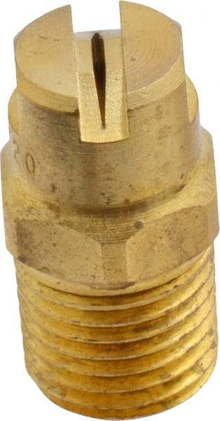 Bete Fog Nozzle - 1/4" Pipe, 120° Spray Angle, Brass, Standard Fan Nozzle - Male Connection, 0.79 Gal per min at 100 psi, 0.057" Orifice Diam - Apex Tool & Supply