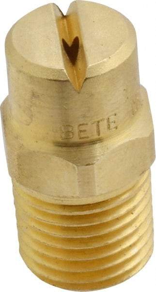 Bete Fog Nozzle - 1/4" Pipe, 90° Spray Angle, Brass, Standard Fan Nozzle - Male Connection, 2.37 Gal per min at 100 psi, 3/32" Orifice Diam - Apex Tool & Supply
