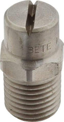 Bete Fog Nozzle - 1/4" Pipe, 90° Spray Angle, Grade 303 Stainless Steel, Standard Fan Nozzle - Male Connection, 2.37 Gal per min at 100 psi, 3/32" Orifice Diam - Apex Tool & Supply