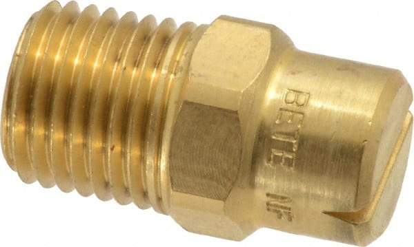 Bete Fog Nozzle - 1/4" Pipe, 120° Spray Angle, Brass, Standard Fan Nozzle - Male Connection, 2.37 Gal per min at 100 psi, 3/32" Orifice Diam - Apex Tool & Supply