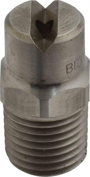 Bete Fog Nozzle - 1/4" Pipe, 65° Spray Angle, Grade 303 Stainless Steel, Standard Fan Nozzle - Male Connection, 4.74 Gal per min at 100 psi, 0.141" Orifice Diam - Apex Tool & Supply