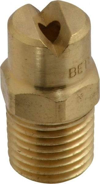 Bete Fog Nozzle - 1/4" Pipe, 65° Spray Angle, Brass, Standard Fan Nozzle - Male Connection, 6.32 Gal per min at 100 psi, 5/32" Orifice Diam - Apex Tool & Supply